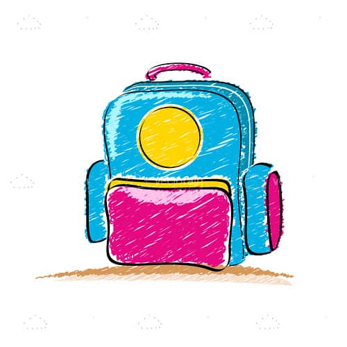 Illustrated Cartoon School Bag